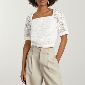 Everlane Eyelet Puff Sleeve Top